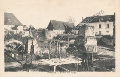 Carte postale ancienne Ruines des Forges — Vibraye (Sarthe)