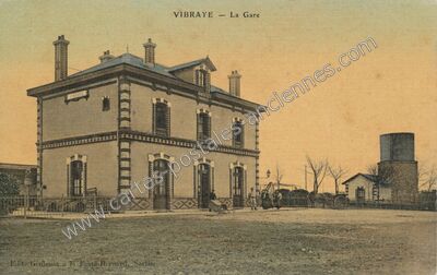 Carte postale ancienne La Gare — Vibraye (Sarthe)