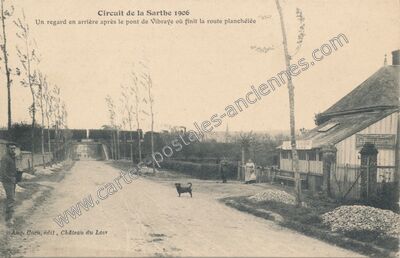 Carte postale ancienne Circuit de la Sarthe 1906 — Vibraye (Sarthe)