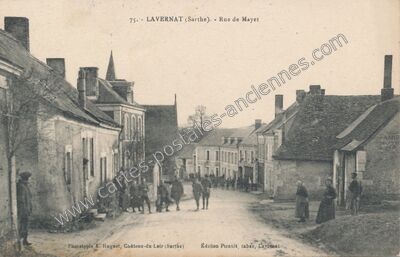 Carte postale ancienne Rue de Mayet — Lavernat (Sarthe)