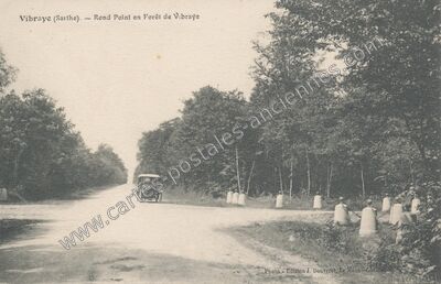 Carte postale ancienne Rond Point en Forêt — Vibraye (Sarthe)