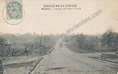 Carte postale ancienne Circuit de la Sarthe, sortie vers Saint-Calais — Bouloire (Sarthe)