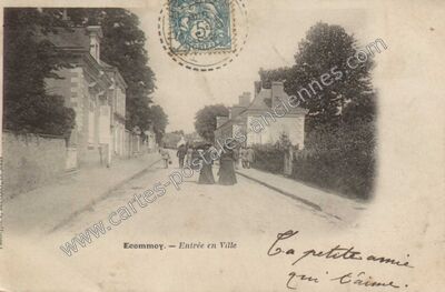Carte postale ancienne Entrée en Ville — Écommoy (Sarthe)