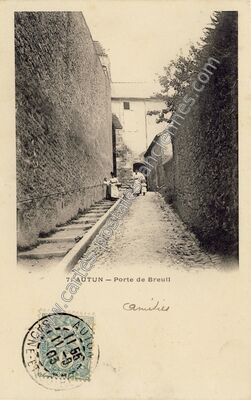 Carte postale ancienne Porte de Breuil — Autun (Saône-et-Loire)