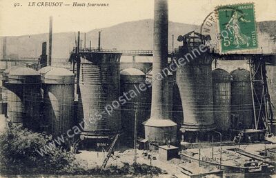 Carte postale ancienne Hauls fourneaux — Le Creusot (Saône-et-Loire)
