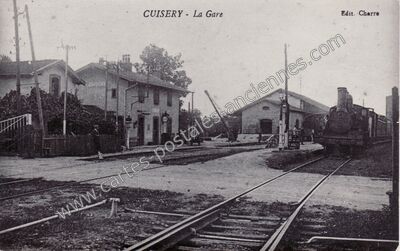 Carte postale ancienne La Gare — Cuisery (Saône-et-Loire)