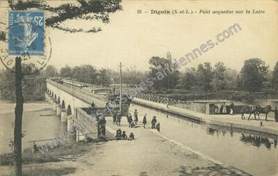 Carte postale ancienne Pont acqueduc sur la Loire — Digoin (Saône-et-Loire)