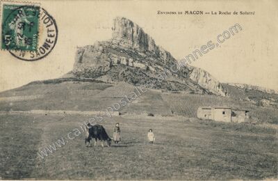 Carte postale ancienne Roche de Solutre — Solutré-Pouilly (Saône-et-Loire)