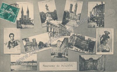 Carte postale ancienne Souvenir — Mâcon (Saône-et-Loire)