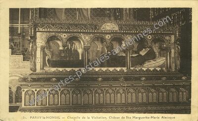 Carte postale ancienne Chapelle de la Visitation. Châsse de Ste Marguerite-Marie Alacoque — Paray-le-Monial (Saône-et-Loire)