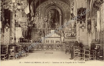Carte postale ancienne Intérieur de la Chapelle de la Visitation — Paray-le-Monial (Saône-et-Loire)