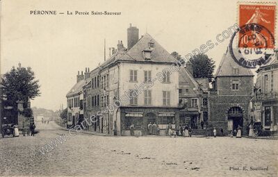 Carte postale ancienne La Percée Saint-Sauveur — Péronne (Saône-et-Loire)