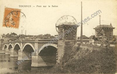 Carte postale ancienne Pont sur la Saône — Tournus (Saône-et-Loire)