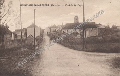 Carte postale ancienne L'entrée du Pays — Saint-André-le-Désert (Saône-et-Loire)