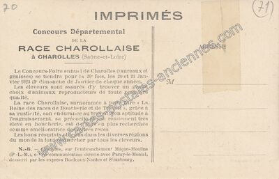 Carte postale ancienne Concours Départemental de la Race Charollaise — Charolles (Saône-et-Loire)