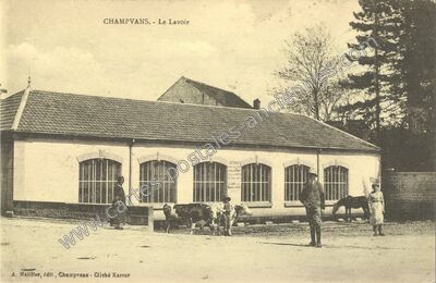 Carte postale ancienne Le Lavoir — Champvans (Haute-Saône)