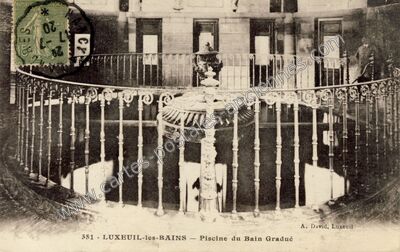 Carte postale ancienne Piscine du Bain Gradué — Luxeuil-les-Bains (Haute-Saône)