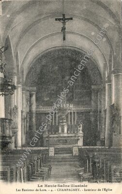 Carte postale ancienne Intérieur de l'Eglise — Champagney (Haute-Saône)