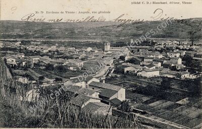 Carte postale ancienne Vue générale — Ampuis (Rhône)