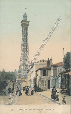 Carte postale ancienne Tour Métallique de Fourvières — Lyon (Rhône)