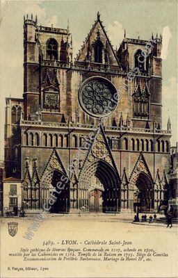 Carte postale ancienne Cathédrale Saint-Jean — Lyon (Rhône)