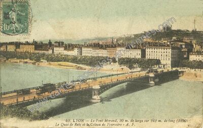 Carte postale ancienne Le Pont Morand, 20 m. de large sur 242 m — Lyon (Rhône)