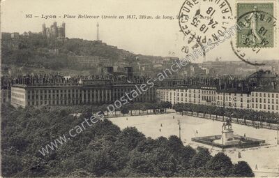 Carte postale ancienne Place Bellecour — Lyon (Rhône)