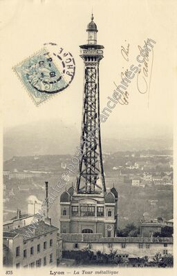 Carte postale ancienne La Tour métallique — Lyon (Rhône)