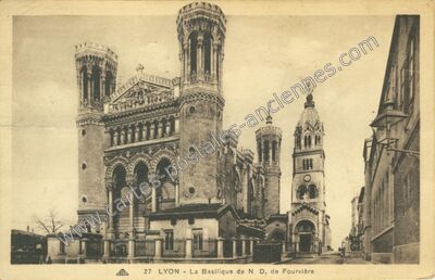 Carte postale ancienne La Basilique de N. D. de Fourvière — Lyon (Rhône)