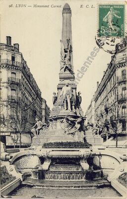 Carte postale ancienne Monument Carnot — Lyon (Rhône)
