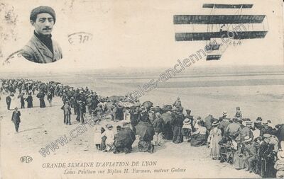Carte postale ancienne Grande Semaine d'Aviation — Lyon (Rhône)