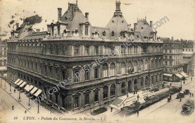 Carte postale ancienne Palais du Commerce, la Bourse — Lyon (Rhône)