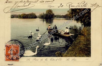 Carte postale ancienne Le Parc de la Côte-d'Or. Le Lac — Lyon (Rhône)