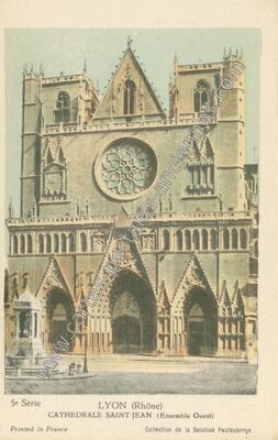 Carte postale ancienne Cathédrale Saint-Jean (Ensemble Ouest) — Lyon (Rhône)