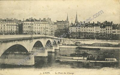 Carte postale ancienne Le Pont du Change — Lyon (Rhône)