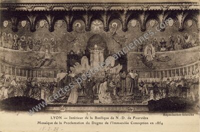 Carte postale ancienne Intérieur de la Basilique de N.-D — Lyon (Rhône)