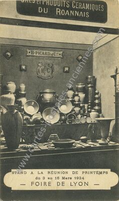 Carte postale ancienne Grès et produits céramiques du Roannais — Lyon (Rhône)