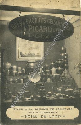 Carte postale ancienne GRES & PRODUITS CERAMIQUES h. PICARD & Cte Le Coteau — Lyon (Rhône)