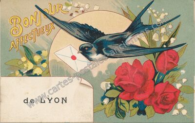 Carte postale ancienne Bonjour affectueux — Lyon (Rhône)