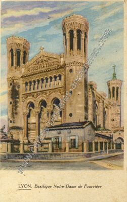 Carte postale ancienne Basilique Notre-Dame de Fourvière — Lyon (Rhône)