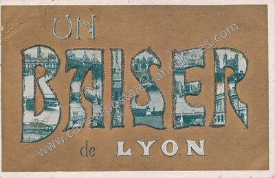 Carte postale ancienne Un baiser — Lyon (Rhône)
