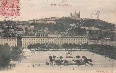Carte postale ancienne Place Bellecour — Lyon (Rhône)