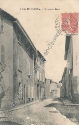 Carte postale ancienne Grande-Rue — Millery (Rhône)