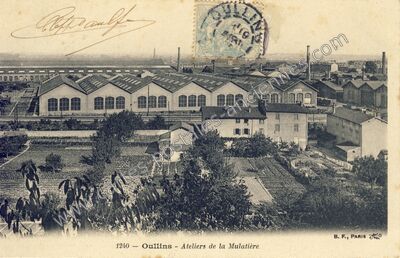 Carte postale ancienne Ateliers de la Mulatière — Oullins (Rhône)