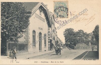 Carte postale ancienne Rue de la Gare — Oullins (Rhône)
