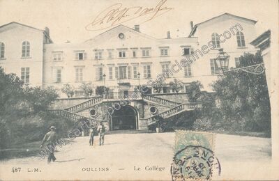 Carte postale ancienne Le Collège — Oullins (Rhône)