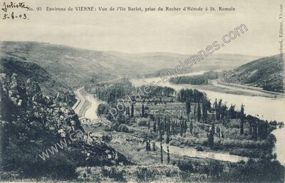 Carte postale ancienne Ile Barlet — Saint-Romain-en-Gal (Rhône)