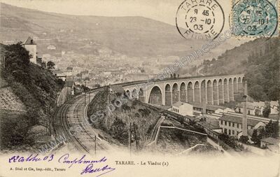 Carte postale ancienne Le Viaduc (2) — Tarare (Rhône)