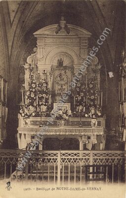 Carte postale ancienne Basilique de Notre-Dame — Vernay (Rhône)