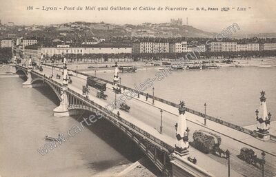 Carte postale ancienne Pont du Midi quai Gailleton et Colline de Fourvière — Lyon (Rhône)